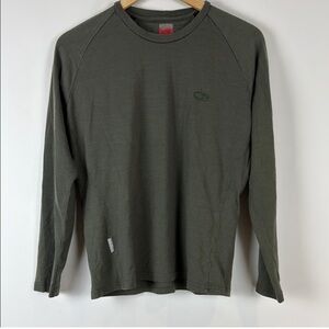 Icebreaker 260 Tech Men's Green Long Sleeve Shirt Medium thermal